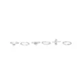 Multi-Pack CZ Designs Silvertone Hoop Nose Rings 6 Pack - 20 Gauge at Spencer's