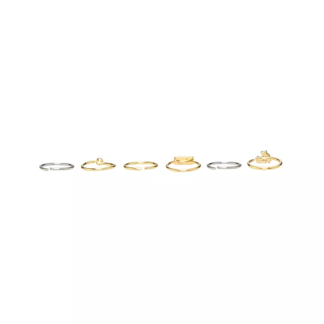 Multi-Pack Silvertone and Gold Pearl Hoop Nose Rings 6 Pack - 20 Gauge at Spencer's