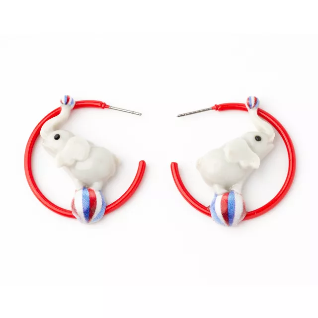 Elephant Circus Hoop Earrings at Spencer's