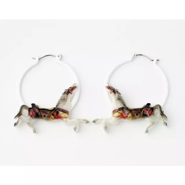 Carousel Horse Hoop Earrings at Spencer's