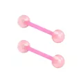 Glow in the Dark Pink Acrylic Bioflex Nipple Barbells at Spencer's