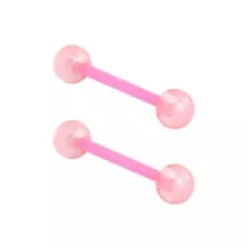 Glow in the Dark Pink Acrylic Bioflex Nipple Barbells at Spencer's