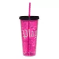 Playboy Bunny Gothic Print Cup with Straw - 20 oz. at Spencer's