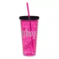Playboy Bunny Gothic Print Cup with Straw - 20 oz. at Spencer's
