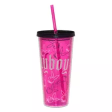 Playboy Bunny Gothic Print Cup with Straw - 20 oz. at Spencer's