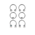 Multi-Pack Drippy Spider Web Horseshoe Rings 6 Pack - 16 Gauge at Spencer's