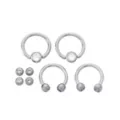 Multi-Pack CZ Purple Titanium Captives and Horseshoe Rings 4 Pack - 16 Gauge at Spencer's
