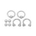 Multi-Pack CZ Titanium Captive Closure and Horseshoe Rings with Extra Balls 4 Pack - 14 Gauge at Spencer's