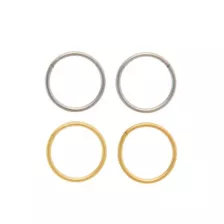 Multi-Pack Silver and Gold Titanium Hinge Hoops 4 Pack - 20 Gauge at Spencer's