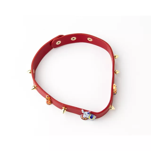 Red Circus Animal Spiked Choker Necklace at Spencer's