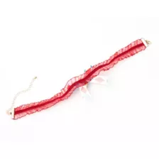 Red Frills Clown Bow Choker Necklace at Spencer's