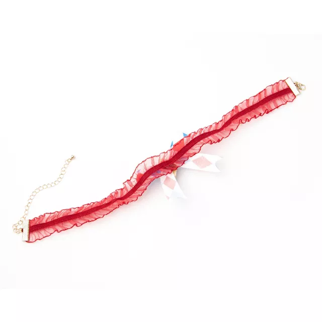 Red Frills Clown Bow Choker Necklace at Spencer's
