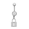 Titanium Lock Dangle Belly Ring - 14 Gauge at Spencer's