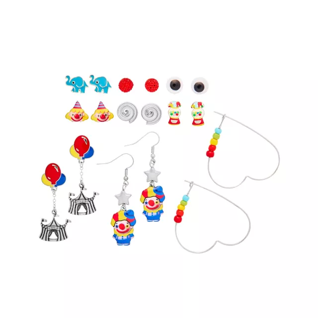 Multi-Pack Clown Heart Tent Earrings - 9 Pair at Spencer's