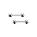 Black CZ Spider Nipple Barbells - 14 Gauge at Spencer's