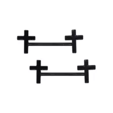 Black Cross Nipple Barbells - 14 Gauge at Spencer's