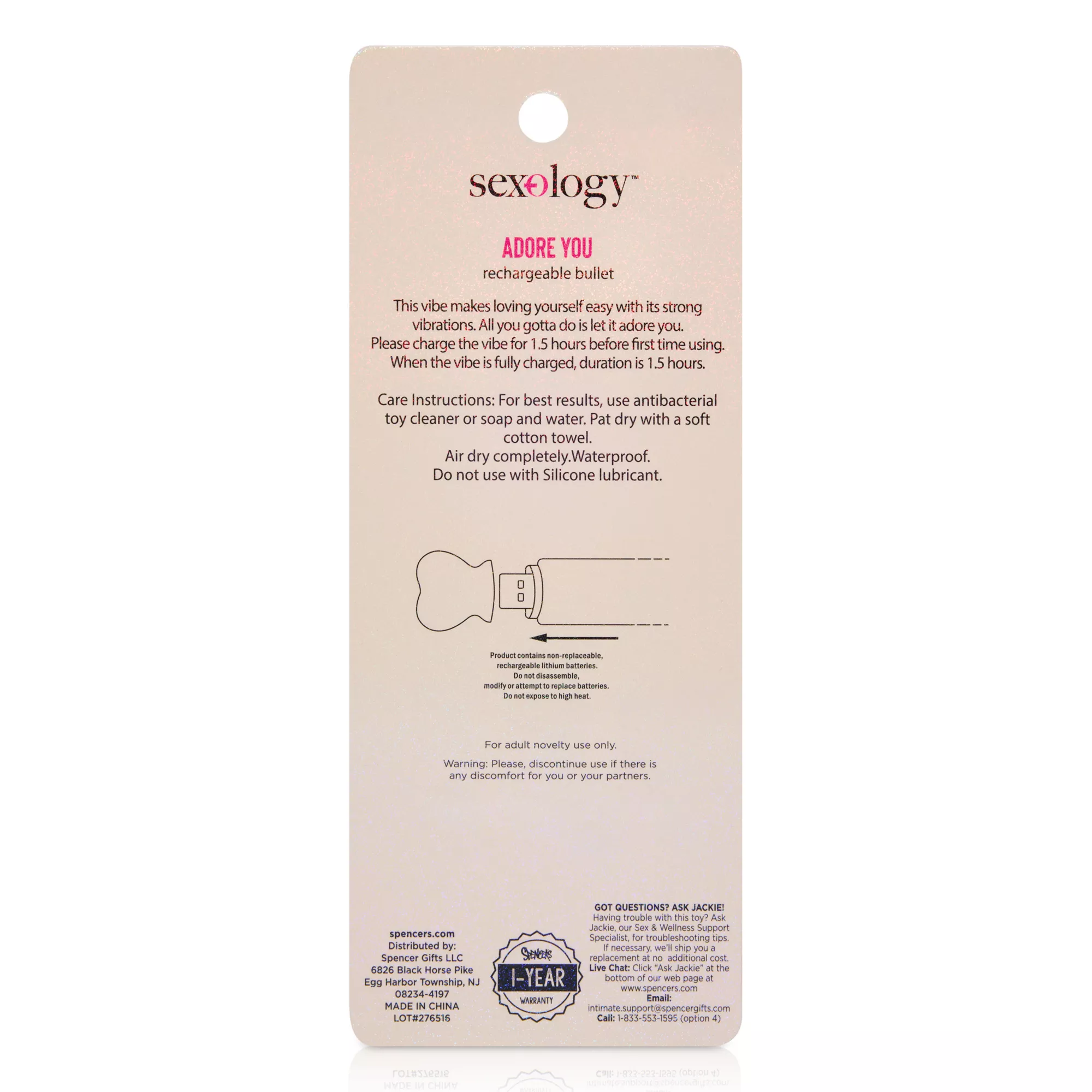 Adore You Rechargeable Bullet Vibrator - Sexology at Spencer's