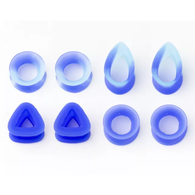 Multi-Pack Marbled Blue Silicone Tunnels - 4 Pair at Spencer's