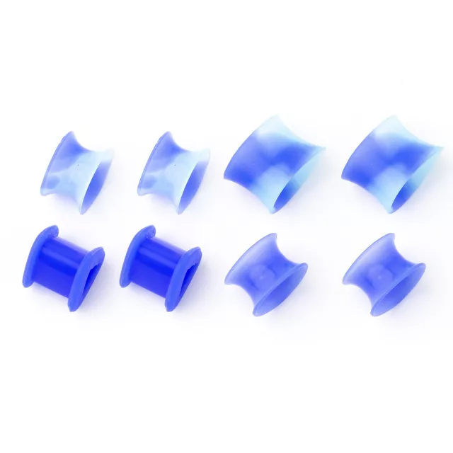 Multi-Pack Marbled Blue Silicone Tunnels - 4 Pair at Spencer's