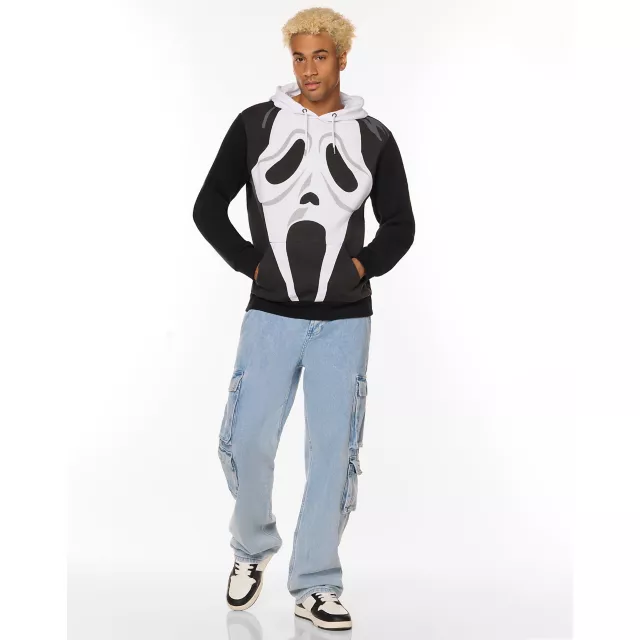 Ghost Face Big Face Hoodie at Spencer's