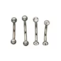 Multi-Pack Silver Plated CZ Vertical Labrets 4 Pack - 16 Gauge at Spencer's