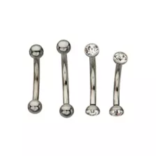 Multi-Pack Silver Plated CZ Vertical Labrets 4 Pack - 16 Gauge at Spencer's