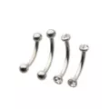 Multi-Pack Silver Plated CZ Vertical Labrets 4 Pack - 16 Gauge at Spencer's