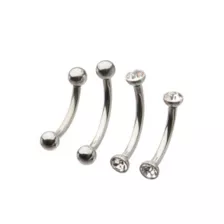 Multi-Pack Silver Plated CZ Vertical Labrets 4 Pack - 16 Gauge at Spencer's