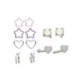 Multi-Pack CZ Star and Heart Shaped Nose Hoops and L-Bend Nose Rings 12 Pack - 20 Gauge at Spencer's