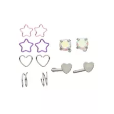 Multi-Pack CZ Star and Heart Shaped Nose Hoops and L-Bend Nose Rings 12 Pack - 20 Gauge at Spencer's