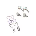 Multi-Pack CZ Star and Heart Shaped Nose Hoops and L-Bend Nose Rings 12 Pack - 20 Gauge at Spencer's