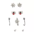 Multi-Pack CZ Spider and Spider Web Hoop and Pin Nose Rings 9 Pack - 20 Gauge at Spencer's