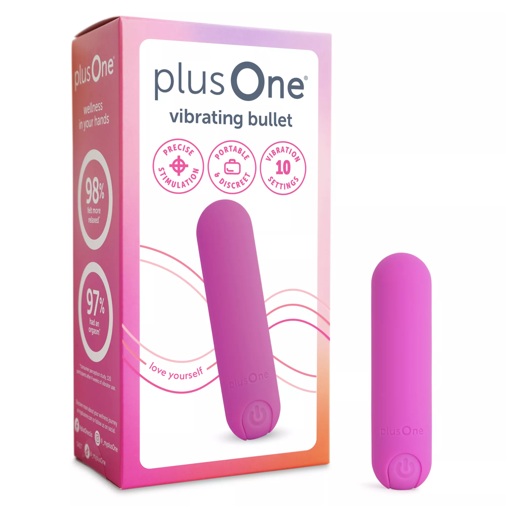 plusOne Pink Bullet Vibrator - 3.1 Inch