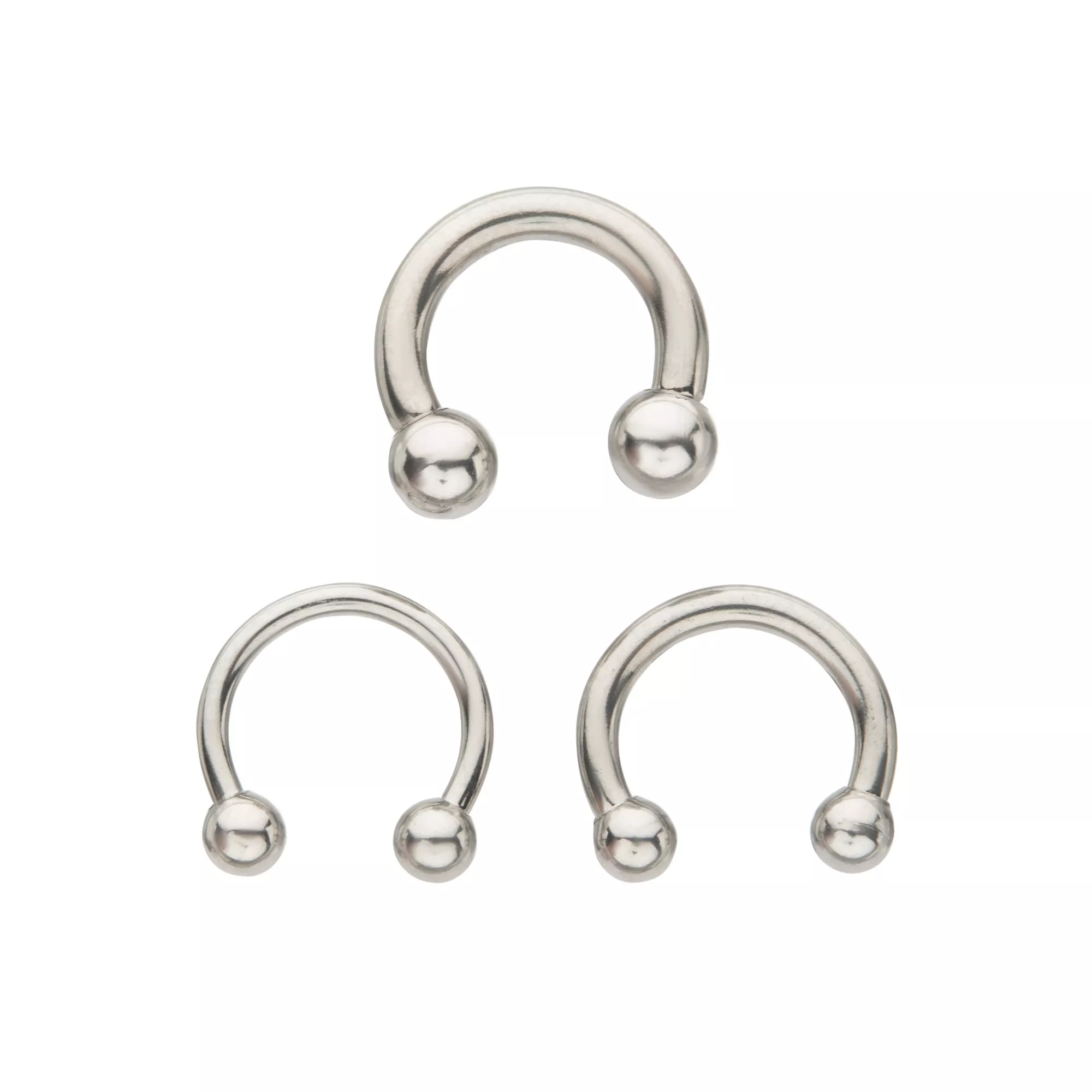 Multi-Pack Silver Horseshoe Septum Rings - 3 Pack