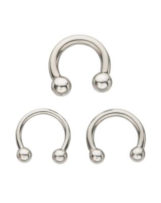 Multi-Pack Silver Horseshoe Septum Rings - 3 Pack