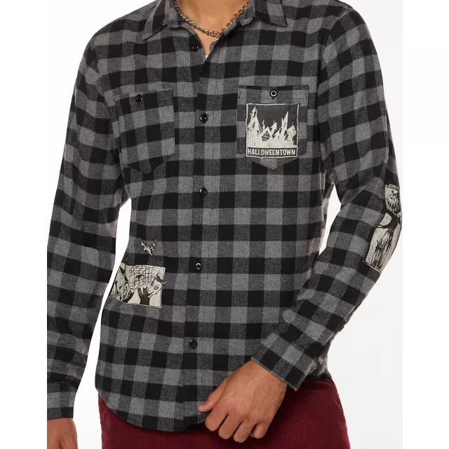 Black and Grey The Nightmare Before Christmas Flannel Shirt at Spirit Halloween
