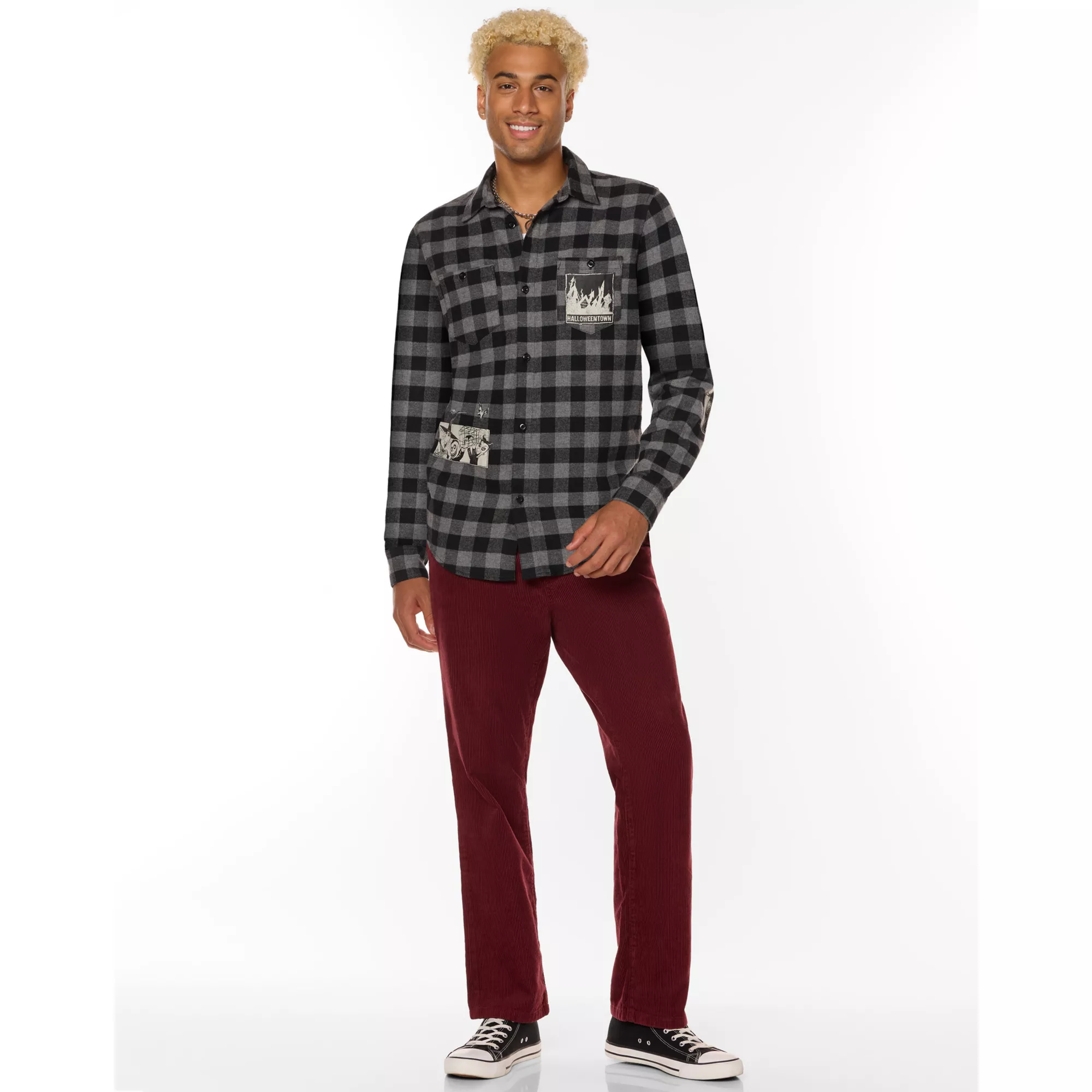 Black and Grey The Nightmare Before Christmas Flannel Shirt at Spirit Halloween