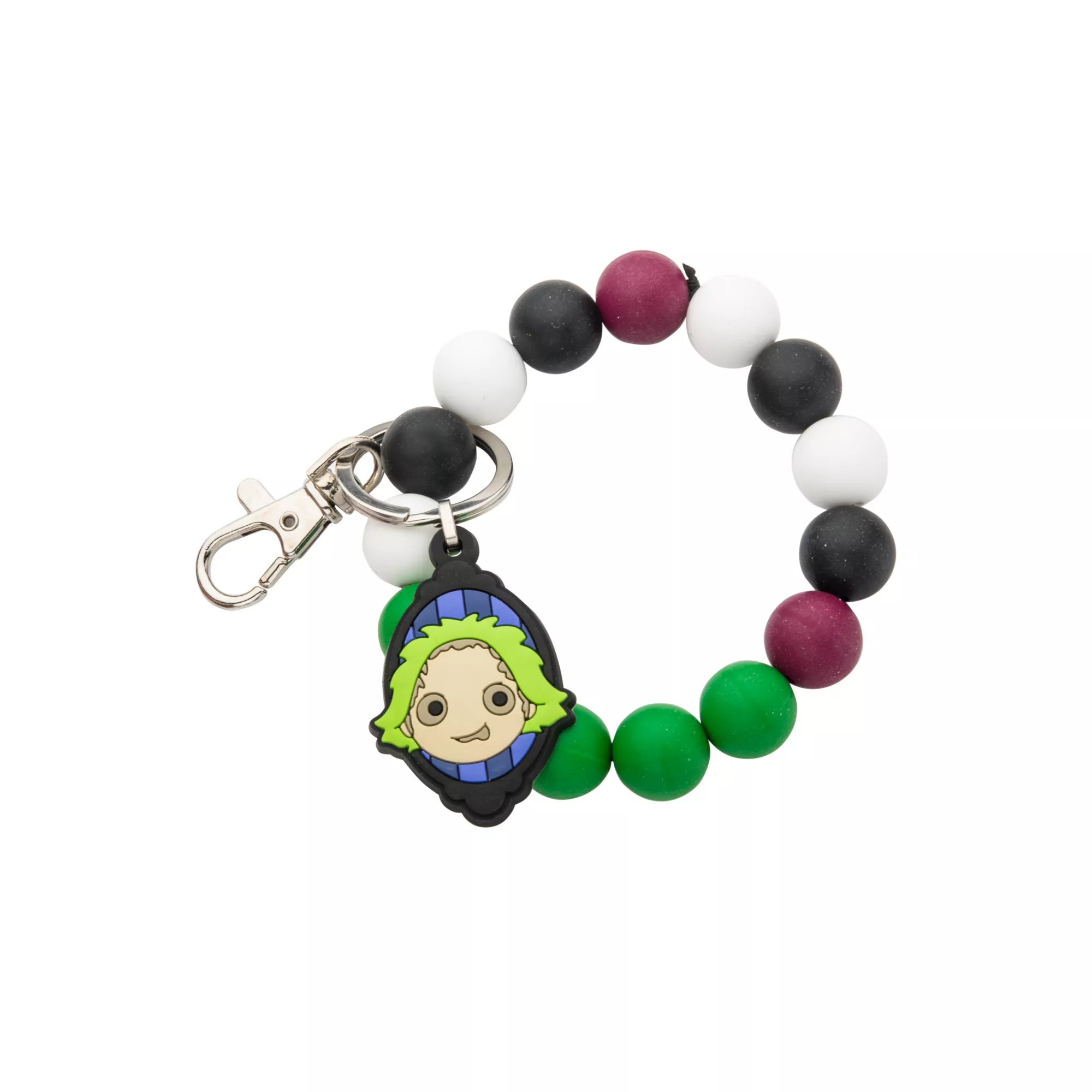 Beetlejuice Beaded Wristlet Bracelet Keychain at Spencer's