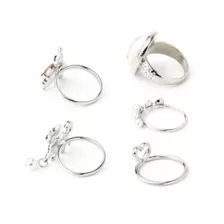 Multi-Pack Cat Heart Floral Rings - 5 Pack at Spencer's
