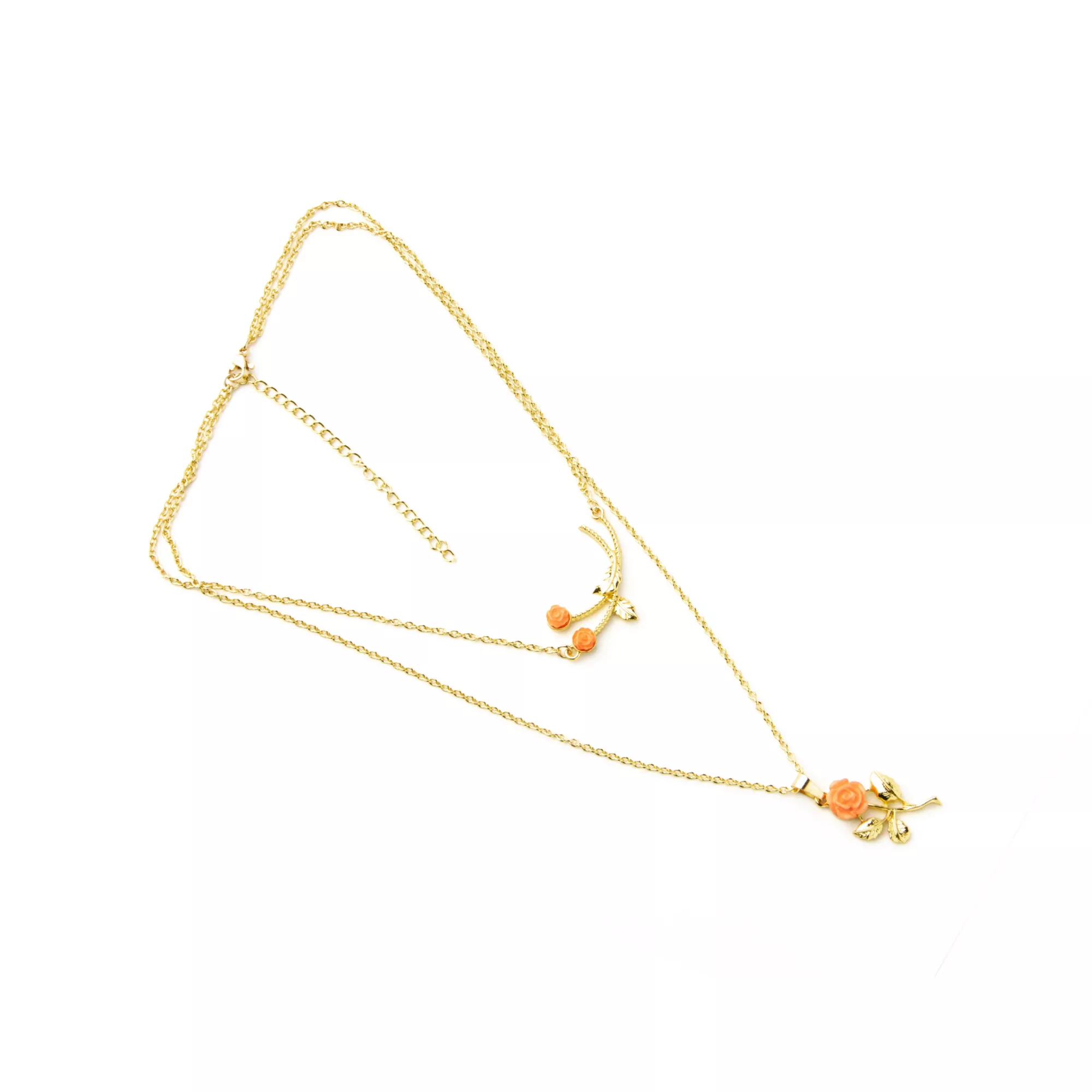 2-Row Peach Rose Gold-Tone Necklace at Spencer's