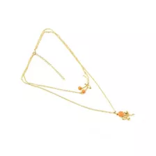 Goldtone Peach Rose Double Chain Necklace at Spencer's