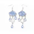 Blue Rain Cloud Gem Dangle Earrings at Spencer's