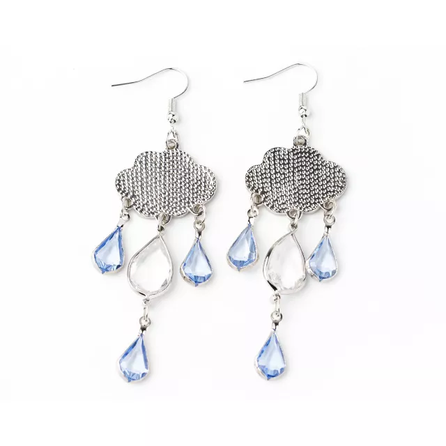 Blue Rain Cloud Gem Dangle Earrings at Spencer's