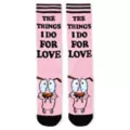 Pink Courage the Cowardly Dog Crew Socks - 2 Pair at Spencer's