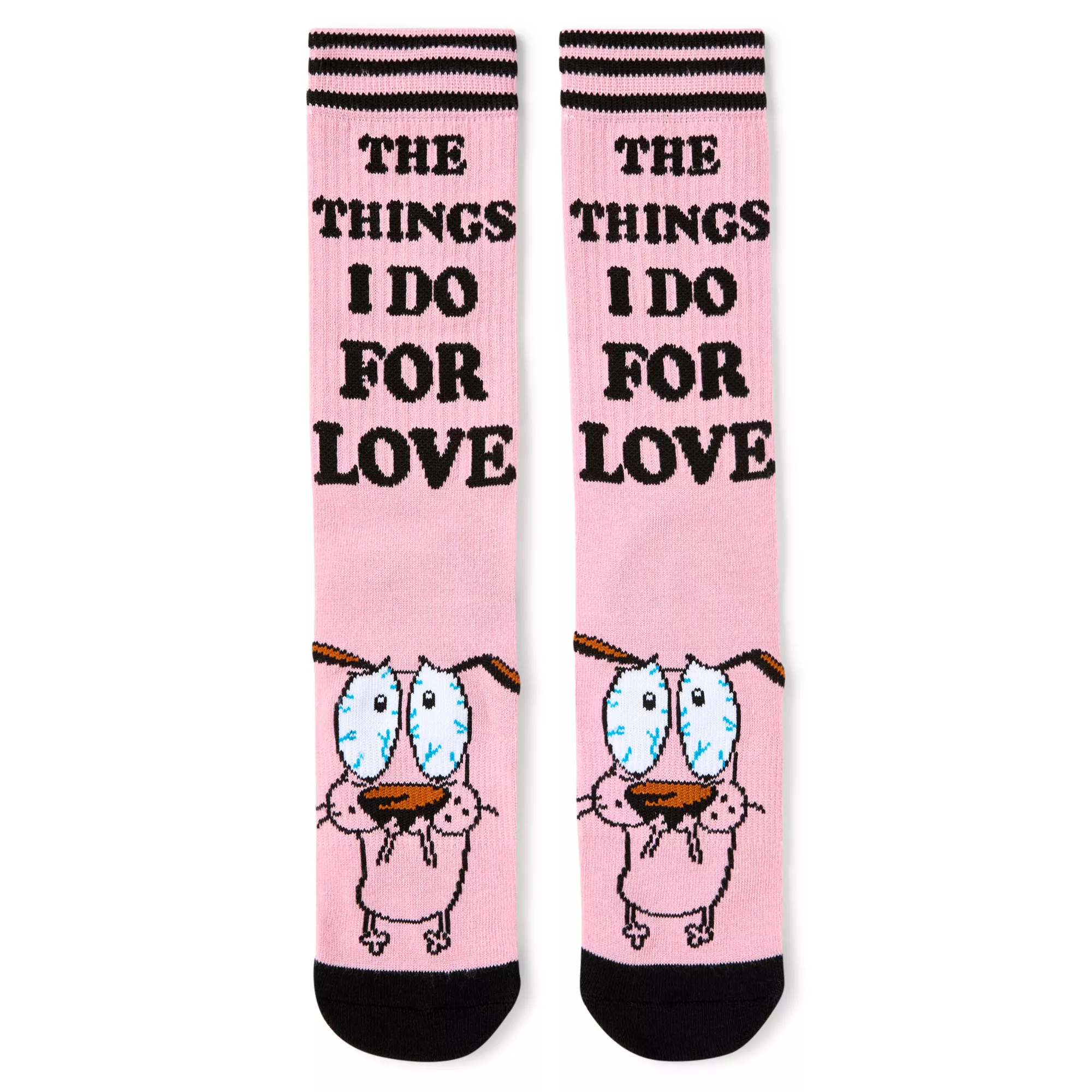 Pink Courage the Cowardly Dog Crew Socks - 2 Pair at Spencer's