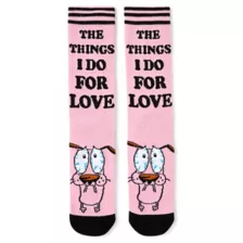 Pink Courage the Cowardly Dog Crew Socks - 2 Pair at Spencer's