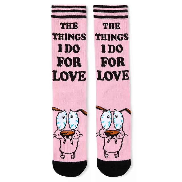 Pink Courage the Cowardly Dog Crew Socks - 2 Pair at Spencer's