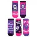 Pink Ghost Face No Show Socks - 5 Pair at Spencer's