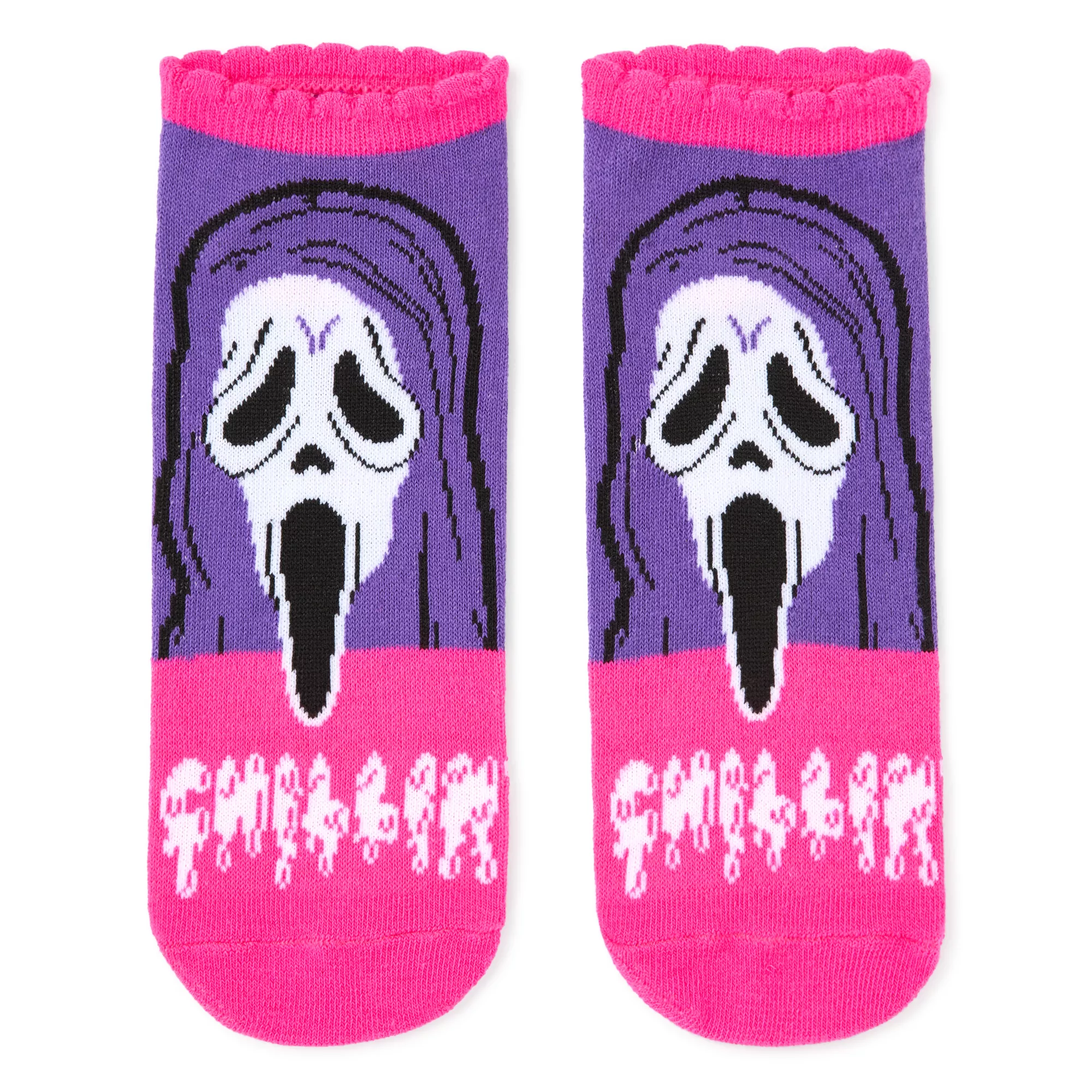 Multi-Pack Pink Ghost Face Ankle Socks - 5 Pair at Spencer's