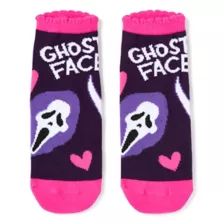 Pink Ghost Face No Show Socks - 5 Pair at Spencer's